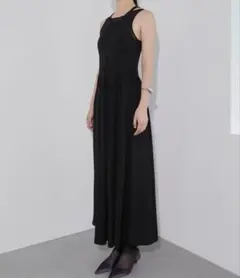 新品 LE CIEL BLEU シアーレイヤードジャージードレス ブラック