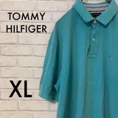トミーヒルフィガー 半袖 ロゴ刺繍 ポロシャツ XL