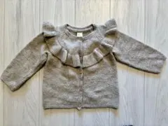 H&M フリル付きカーディガン 12-18M ベージュ