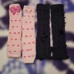 キッズレッグウォーマー ピンクと黒　2点セット