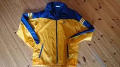 レトロ adidas ナイロンジャケット イエロー/ネイビー