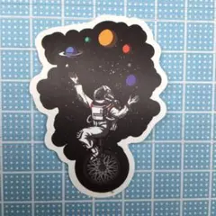 防水ステッカー　宇宙飛行士　パイロット　宇宙　一輪車　ジャグリング　惑星　地球