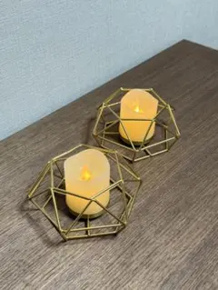 【結婚式/ウェルカムスペース】LEDキャンドルライト　スタンド　2個セット