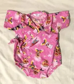 【美品】アンパンマン ピンク 80 ロンパース 甚平 女の子 総柄