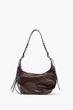 ZARA フリンジショルダーバッグ ボルドー