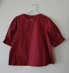 バーガンディ 半袖シャツ 36/S