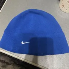 ビーニー 帽子 90s Nike ナイキ 青 ニットキャップ 刺繍 ワンポイント