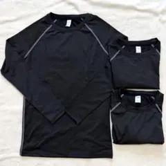 【新品】スポーツインナー 長袖 Sサイズ 3枚セット 黒 小さめ 吸汗速乾