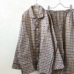 【美品】Aquascutum 上下パジャマ パンツ シャツ チェック柄 大きめ