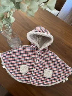 SHIPS KIDS リバーシブルマント ポンチョ　ベビーアウター