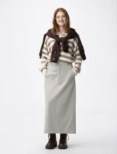 ナローロングスカートZ ベージュ　Sサイズ