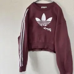 【美品】アディダス　クロップドスウェット M