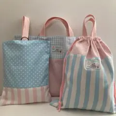 【これで安心‼︎3点セット】レッスンバッグ　上靴入れ　体操服入れ　ハンドメイド