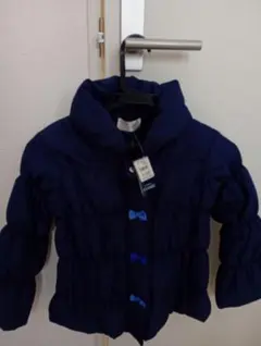 ネイビー 中綿コート サイズ130cm　リボン　青