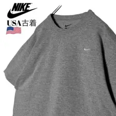 USA古着 NIKEナイキ Tシャツ グレー L 刺繍ロゴ tシャツ