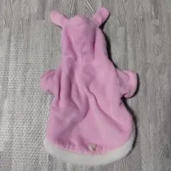 犬服サイズS　ウサギ耳付き　ピンクフリース