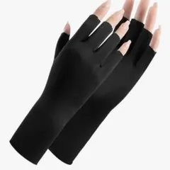 レディース用UVカット手袋 2点セット 黒色