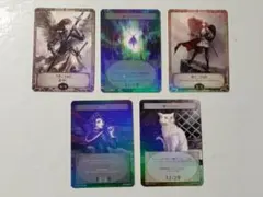 MTG オリジナルトークン　騎士・ゾンビ・天使・ドライアド・猫ビースト　計５枚のサムネイル