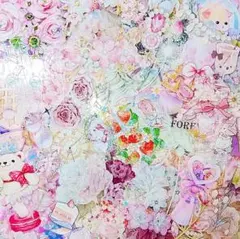 海外 装飾 マスキングテープ フレークシール100枚 ＋a