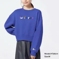 【月末セール】GU×ポケモン クロップドスウェット 裏起毛 S ブルーのサムネイル