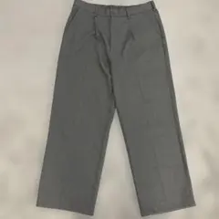 【美品】 ジーユー バギースラックス グレー L ワイドパンツ シンプル 無地