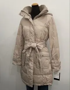 新品ベージュ3Lフード付き ダウンジャケット