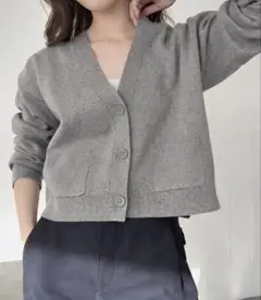 スムースコットンVネックショートカーディガン