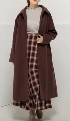 【Honeys】ロングステンカラーコート　ブラウン　М　美品