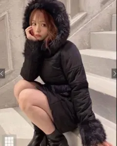 GRL ダウンジャケット フード付き ブラック
