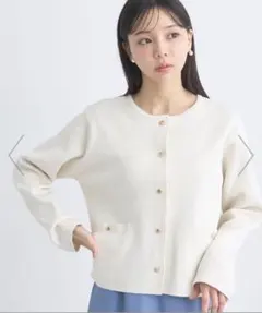 【美品】earth スポンディッシュポケット付きカーディガン