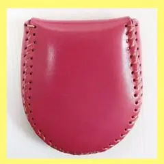 ❤️本革コインケース 小銭入れ 完全手作り 手縫い仕上げ コンパクト　ピンク