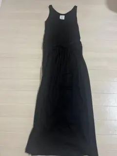 SHIPS ブラック ノースリーブ ロングワンピース