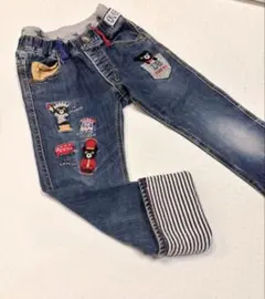 ミキハウス ダブルビー Bくん 刺繍 120 デニム パンツ