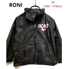 RONI ロゴ　ナイロン　ブルゾン　ブラック　SS (100~110cm)