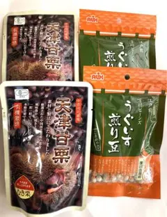 天津甘栗　うぐいす煎り豆　4袋セット！のサムネイル