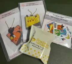 【ポケットモンスター】【ピカチュウ】ラバーキーホルダー&ステッカー　セット