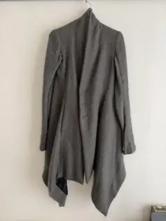 Rick Owens モヘア ドレープ ロングジャケット　ダークダストのサムネイル