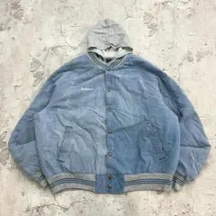 80s　USA製　King Louie　スタジャン　L　ライトブルー　無地　古着