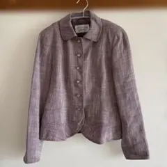 ROCHAS Première シルク麻 ジャケット 9号 上質素材 フレンチ