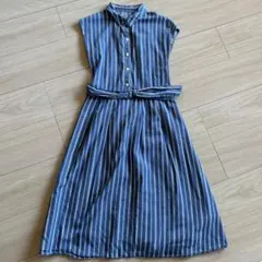 【美品】ストライプワンピース