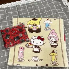 フェイスタオル　サンリオ喫茶　マイメロ　クリームソーダ　ハローキティ　エコバッグ