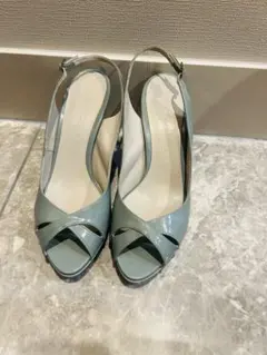 Kanematsu 銀座かねまつ♡水色 オープントゥ ハイヒール