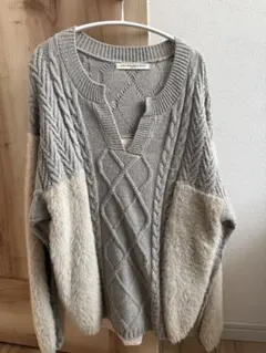 GALLARDAGALANTE グレー Vネックニットセーター