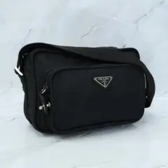 希少 PRADA プラダ カメラバッグ ショルダーバッグ 三角ロゴ ナイロン 黒