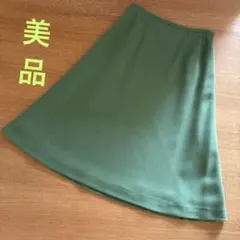 最終価格【美品】オールドイングランド フレアスカート ひざ丈　グリーン　若草色