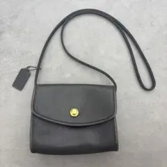 COACH オールドコーチ ブラックレザー ショルダーバッグ ドイツホック