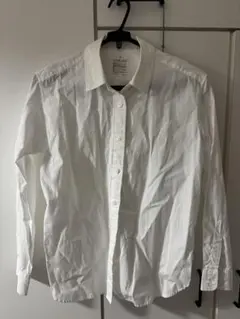 無印良品シャツ長袖Mホワイト洗いざらしブロード　綿100%