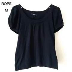 ロペ ROPE 半袖カットソー ニット トップス 紺 ネイビー M レディース