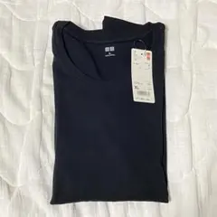 UNIQLO コットンフライスクルーネックT（長袖） XL ブラック ユニクロ