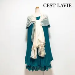 CEST LAVIE ラメショール付プリーツドレスワンピース 結婚式 お呼ばれのサムネイル